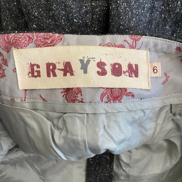 Grayson Wool Silk Wide-Leg Pants Women’s‎ 6 Black Speckled High Waist Office - Picture 2 of 11